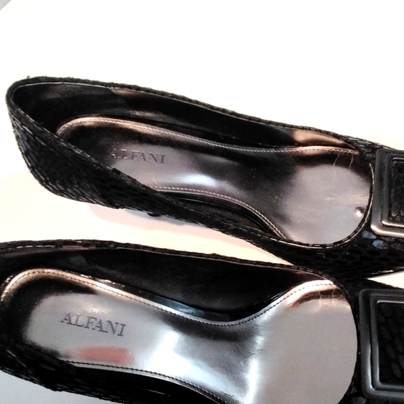 Alfani black heels with buckle detail, size 7M - Picture 6 of 14